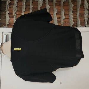 Gymshark Black Crop Tee with Yellow Logo Size M Medium